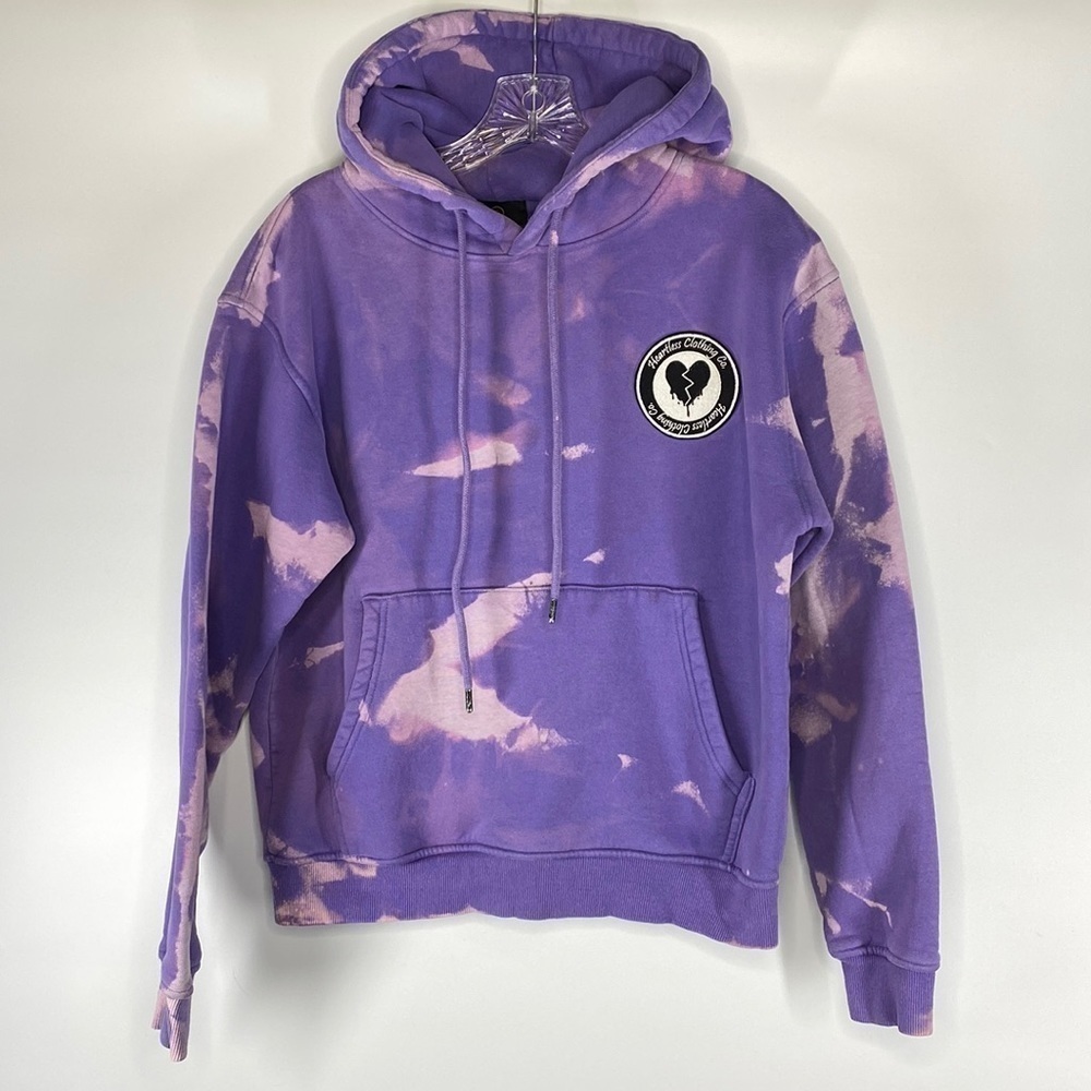 Heartless Clothing Company Purple Tie Dye Hooded Sweatshirt Size Small